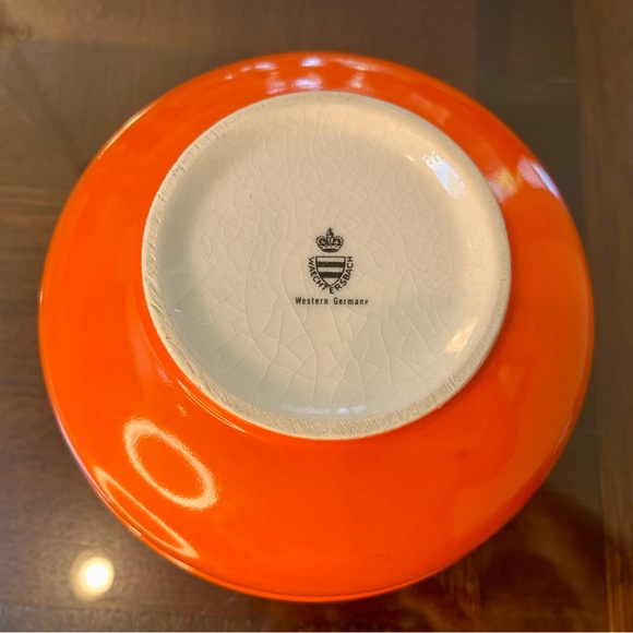 Waechtersbach Orange 6 Inch Serving Bowl Vintage 1970s Excellent - Picture 7 of 12